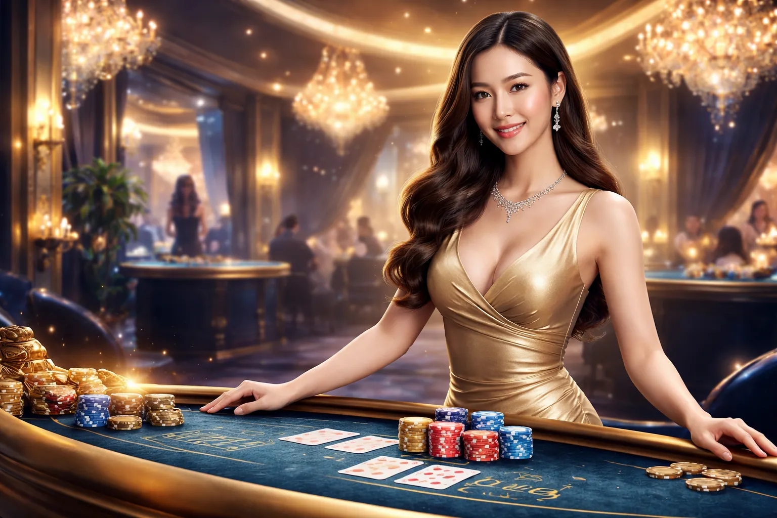 Sảnh casino trực tuyến với dealer người thật